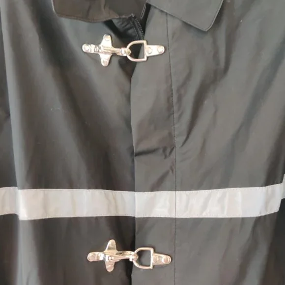 Lands' End Black Reflective Raincoat, Size Medium (10-12), NWT - Picture 2 of 5